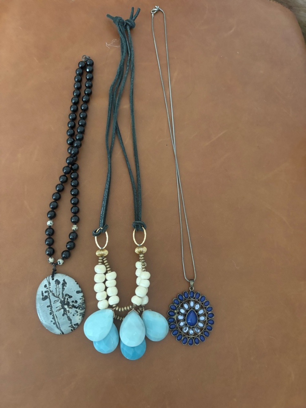 Stone necklace lot